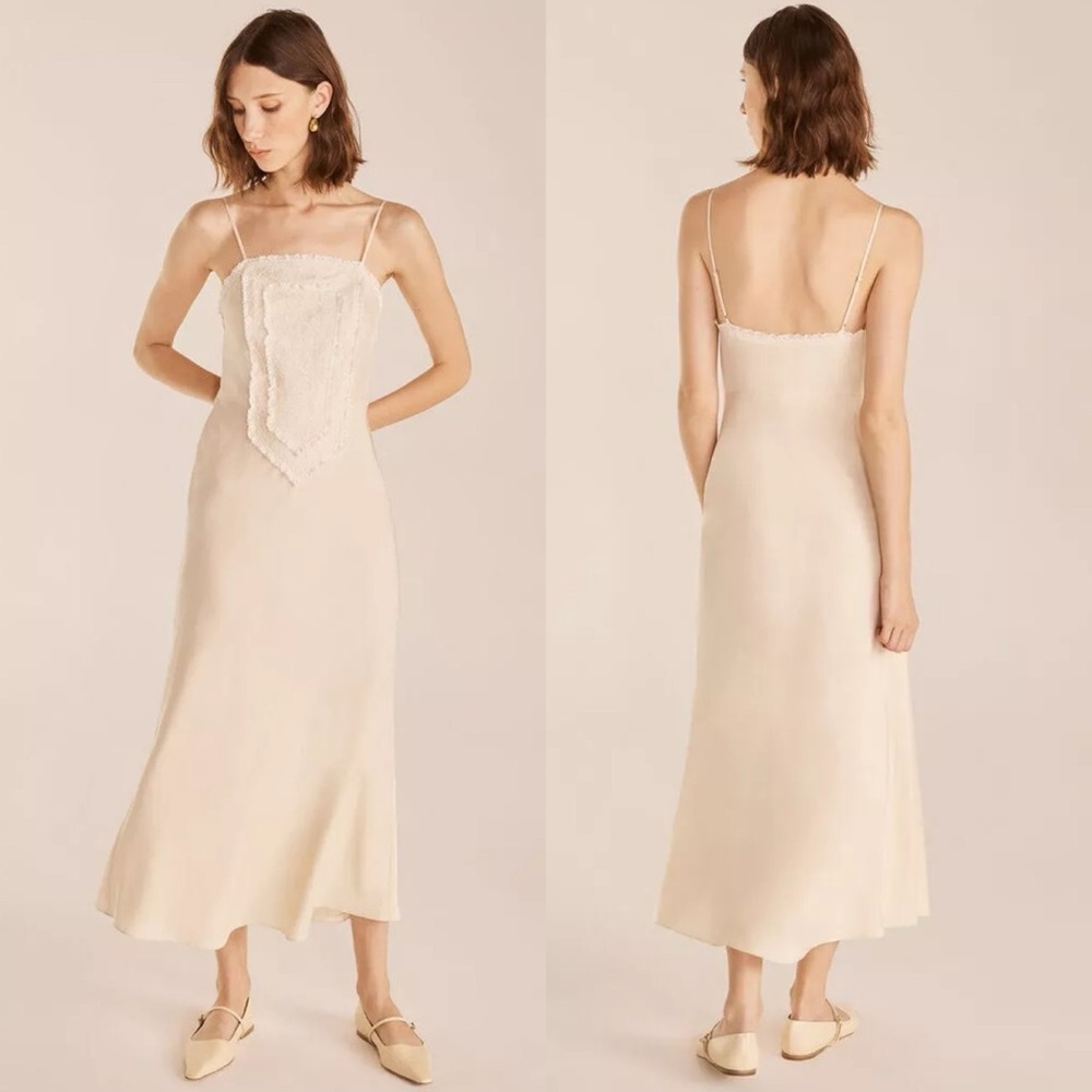 NWT Rebecca Taylor Cream Lace Patch Dress